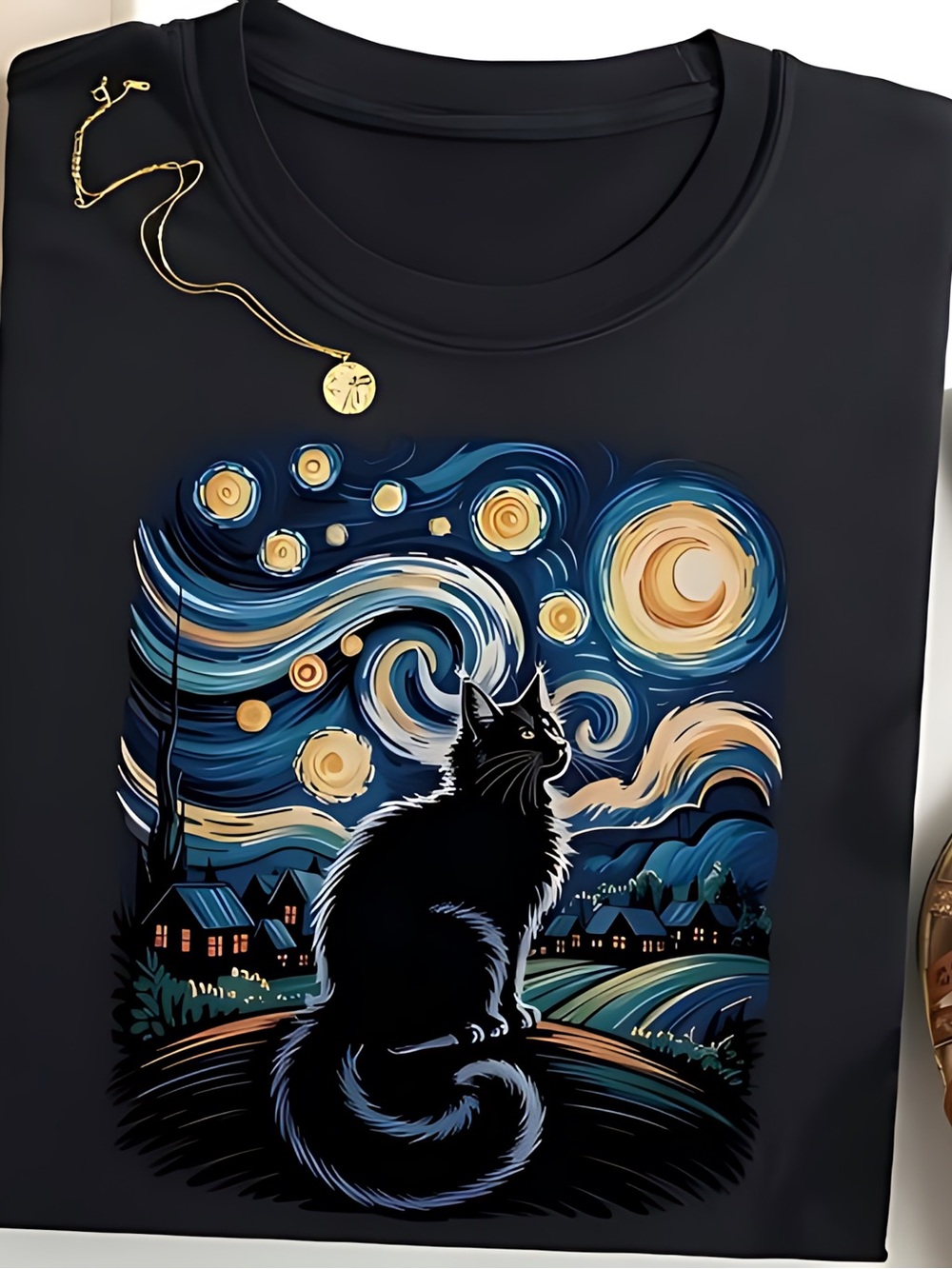 Van Gogh Maine Coon T-Shirt